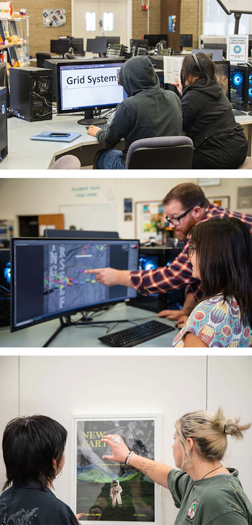 3 images stacked with each image being about digital media