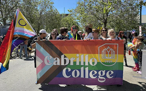 Cabrillo staff and students march in the pride parade