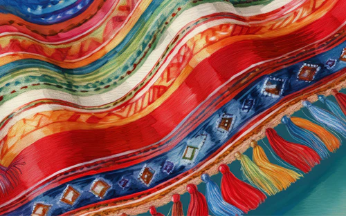colorful illustration of a Mexican blanket