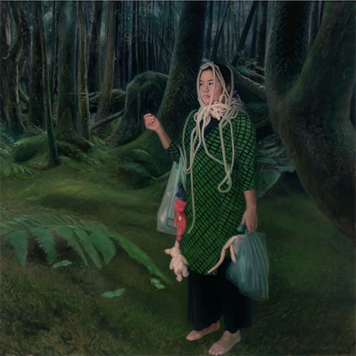 Tamera Avery, "Evergreen", óleo sobre lienzo