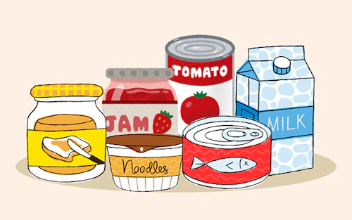 illustration of food items