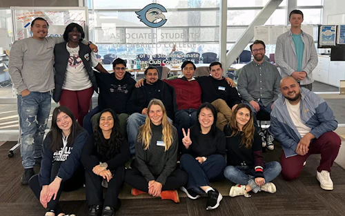 members of the student senate smile for a photo