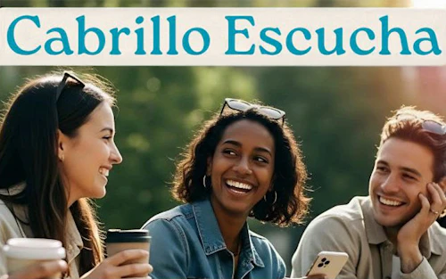 students smiling and holding coffee