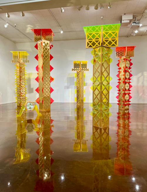 back gallery installation view, "Circtuitree", plexiglas, wood and acrylic mirrors