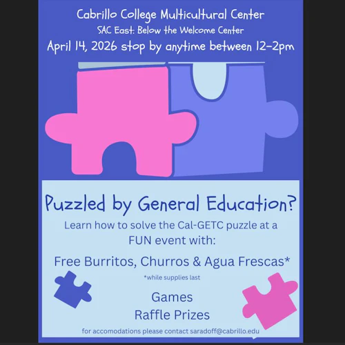 Advertisement for an event taking place on April 14, noon to 2:00 p.m., at the Multicultural Center