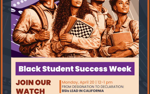 black student success week flyer with dates of events