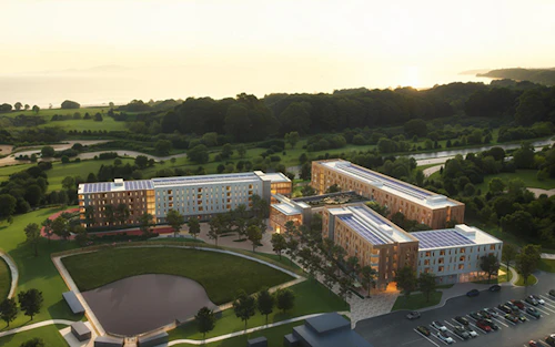 rendering of future student housing at Cabrillo College